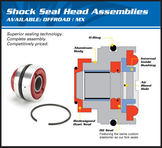 All Balls Rear Shock Seal Head Kit Honda CR250R 02-07, CRF25