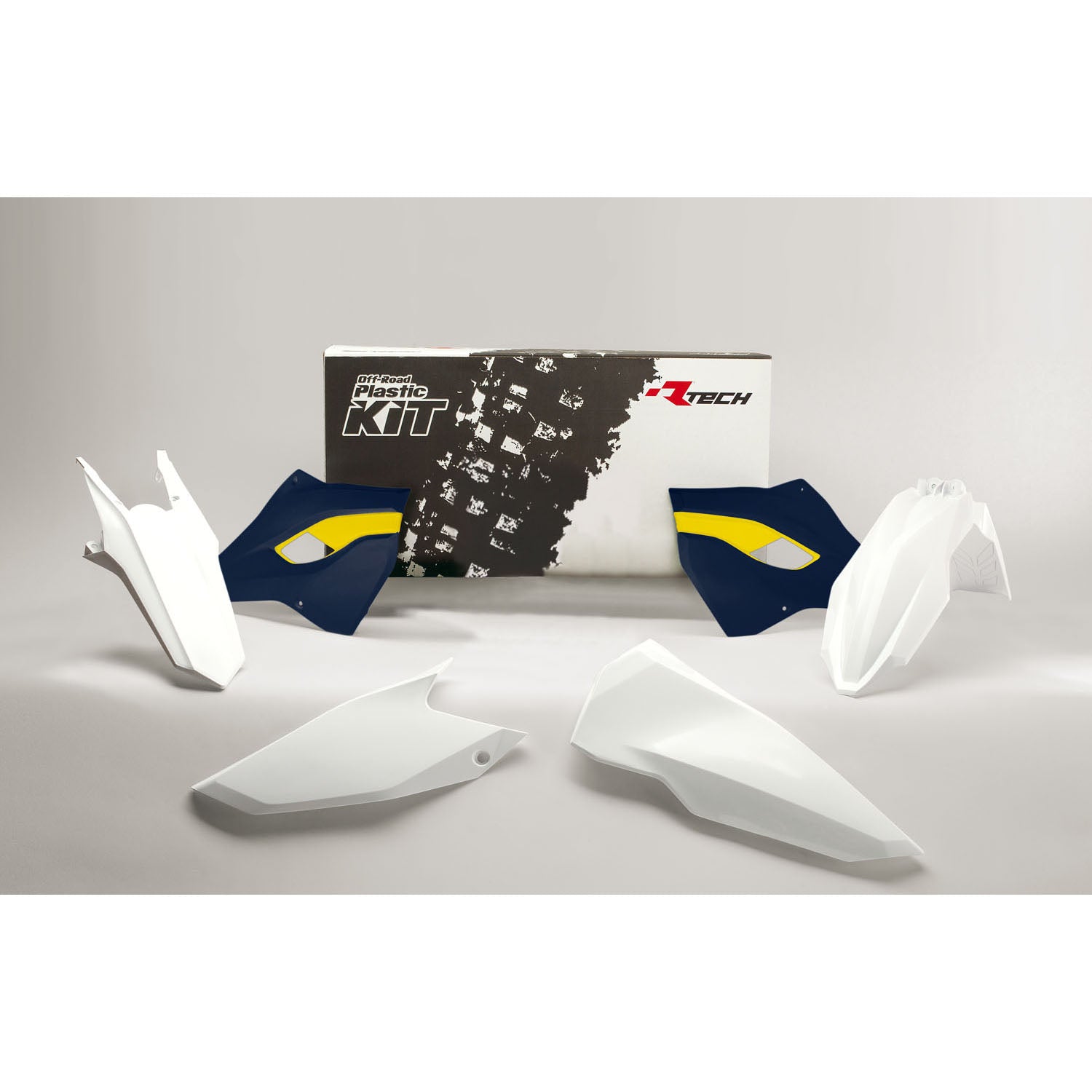 Racetech Plastics Kit 4 Pcs White/Blue Husqvarna TE/FE 125/2