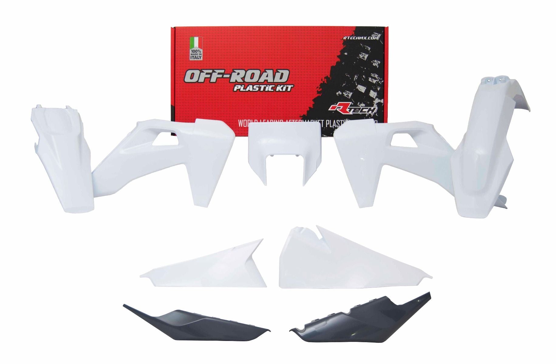 Racetech Plastics Kit 6 Pcs with Front Headlight Plastic Whi