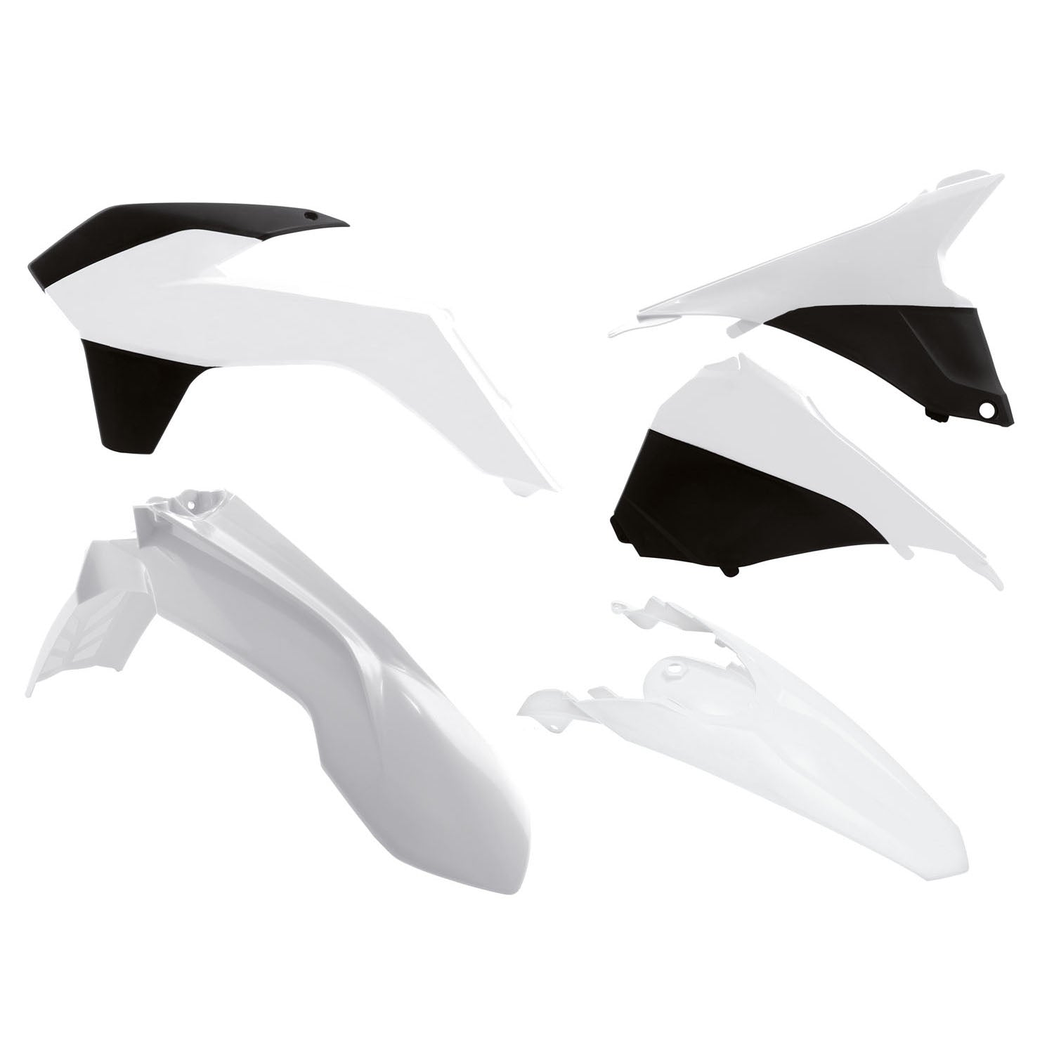 Racetech Plastics Kit 5 Pcs with Airbox Covers White/Black K