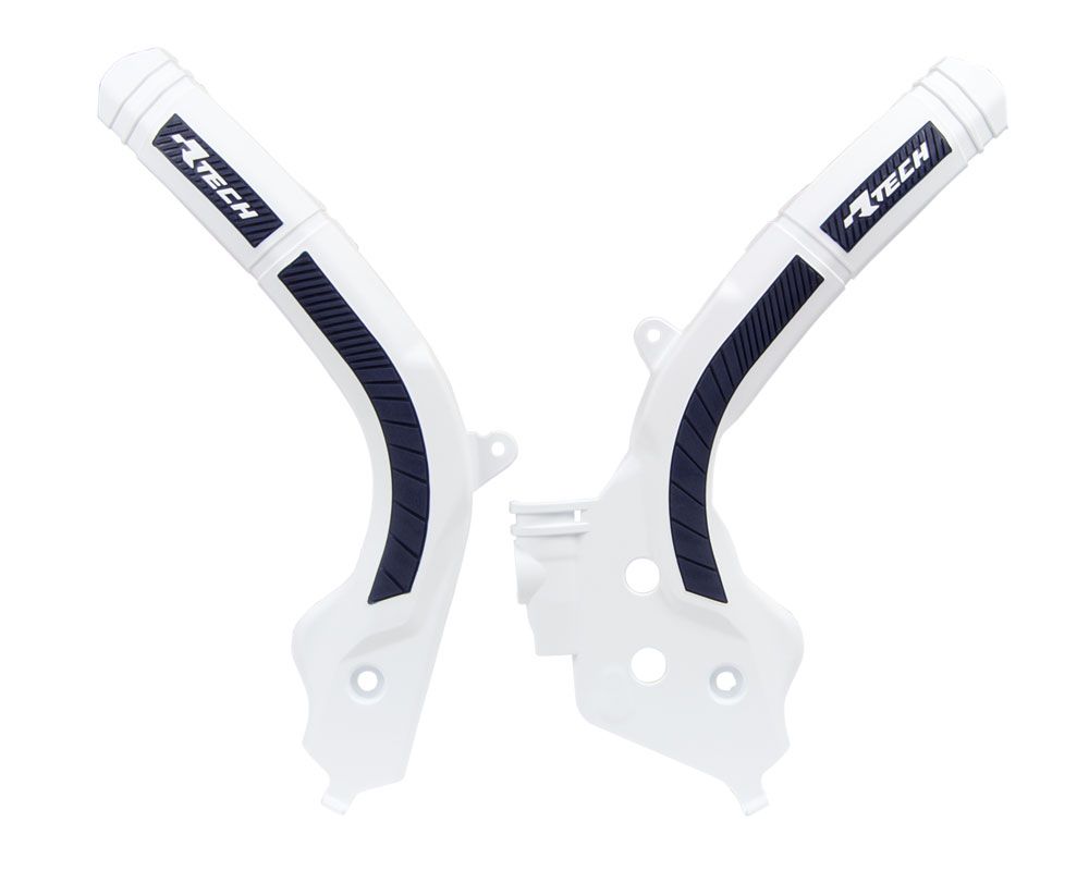Racetech Plastic Frame Protectors Bi-Material White/Black KT