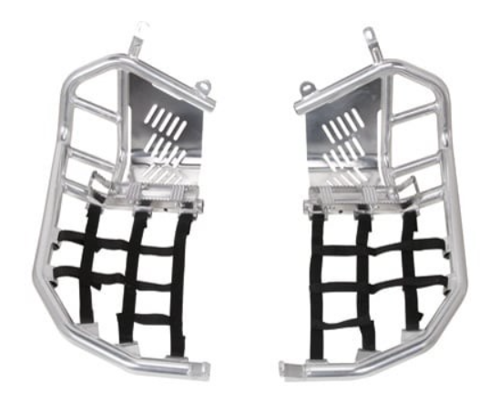 Tusk Foot Peg Nerf Bars With Heel Guards Silver TRX 450