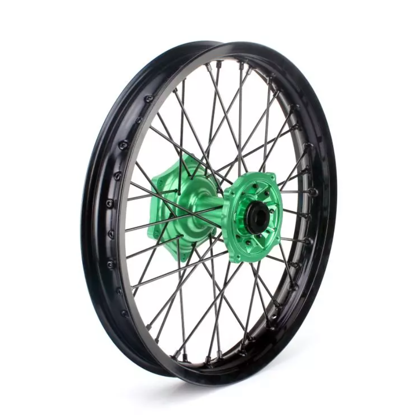 Racecraft Wheel 1.6x21  Green hub, FWS-k601